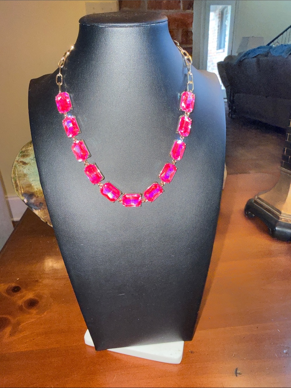 Pink Crystal Statement Necklace - Women Jewelry